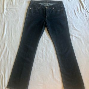 NWOT Mid-rise boot-cut dark wash jeans